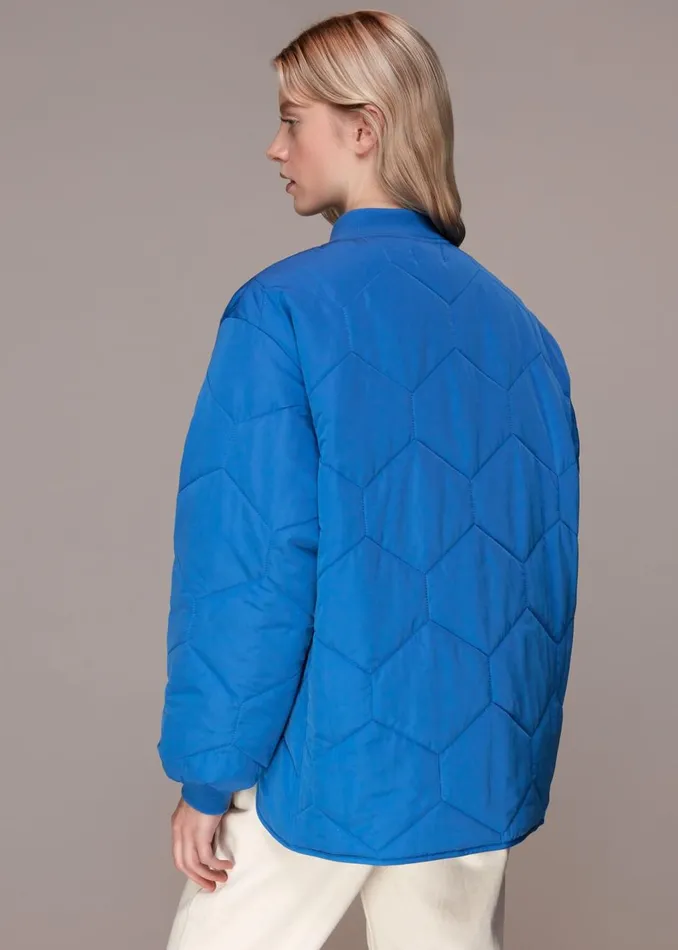 Blue Ida Short Quilted Coat Women Whistles Coats and Jackets