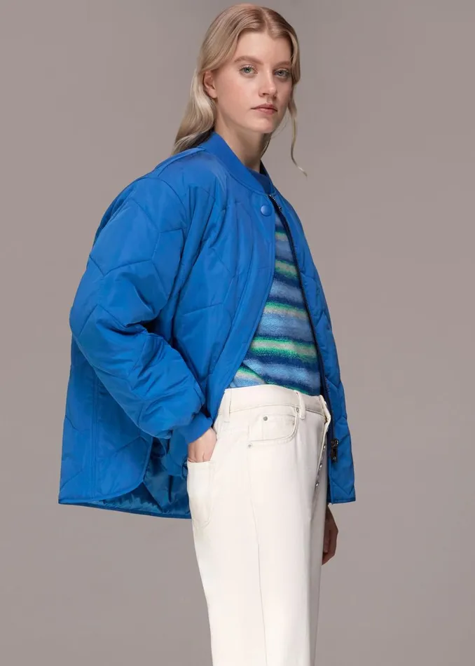 Blue Ida Short Quilted Coat Women Whistles Coats and Jackets