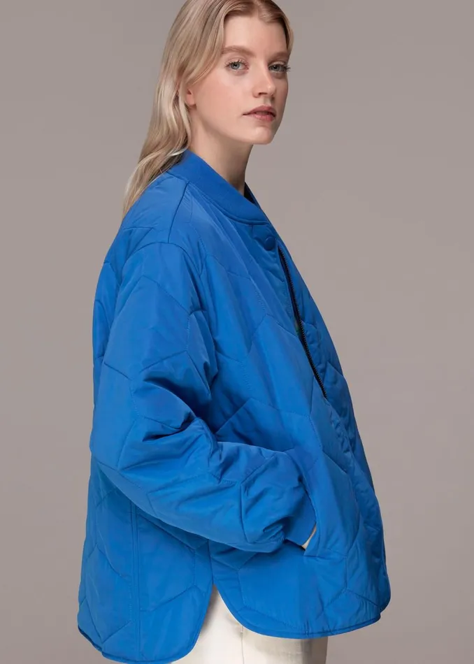 Blue Ida Short Quilted Coat Women Whistles Coats and Jackets