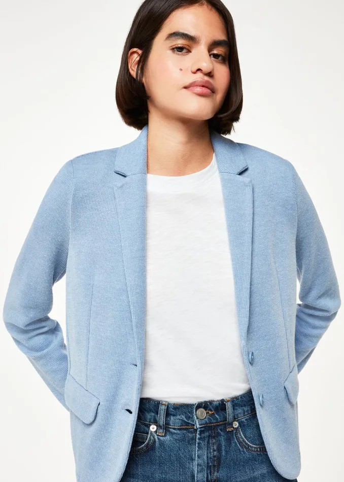 Blue Slim Jersey Jacket Women Whistles Coats and Jackets