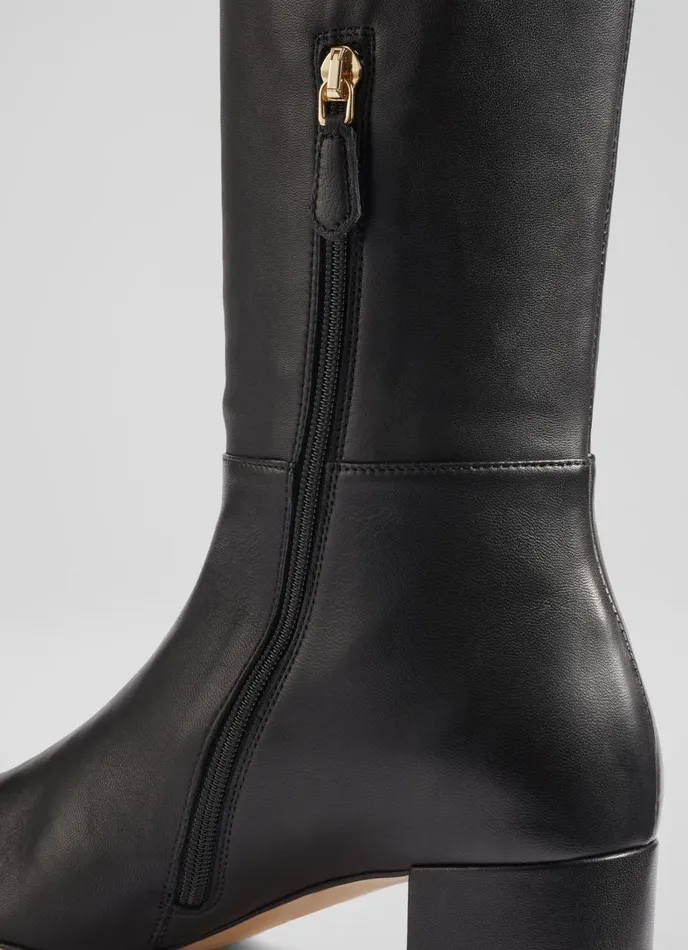 Boots Women LKBennett Karen Black Leather KneeHigh Boots Black Boots Women LKBennett Karen Black Leather KneeHigh Boots Black