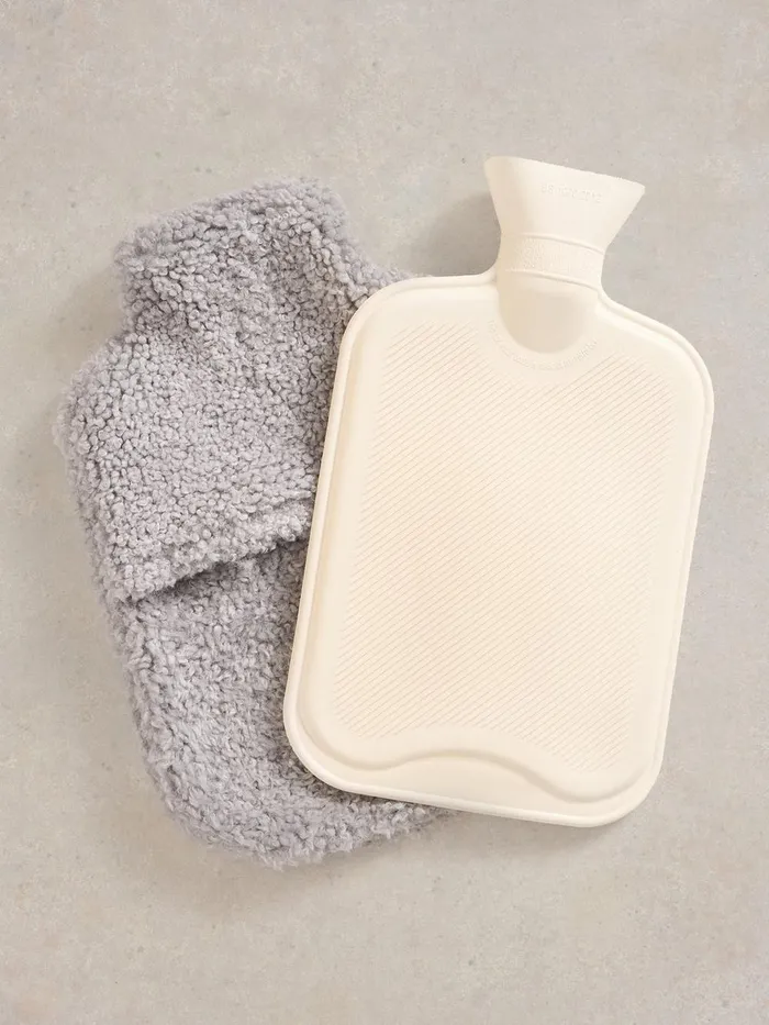 Borg Hot Water Bottle Light Grey Women White Stuff Nightwear