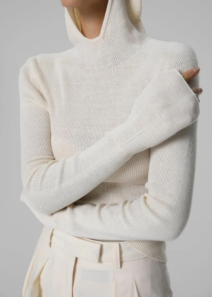 Brandi Knit Hoodie Top 8211 White Women The Frankie Shop Clothing
