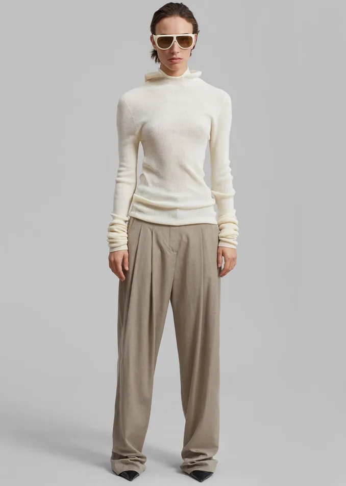 Brandi Knit Hoodie Top 8211 White Women The Frankie Shop Clothing