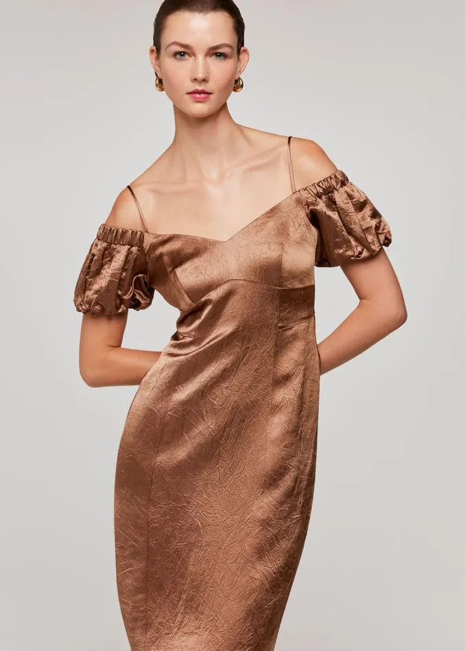 Bronze Faye Bardot Dress Women Whistles Dresses