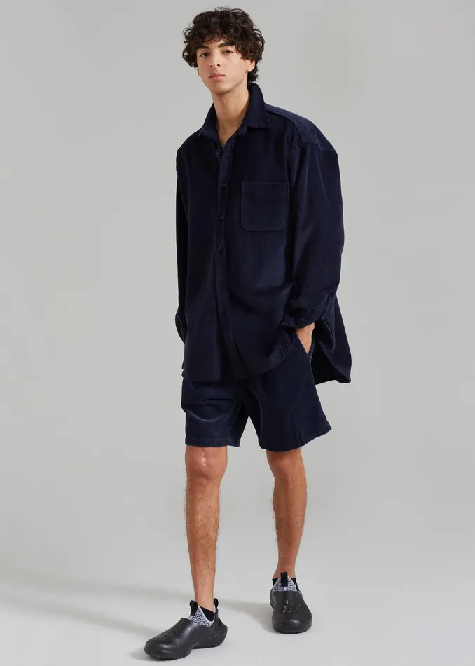 Camden Corduroy Shorts 8211 Navy Men The Frankie Shop Clothing