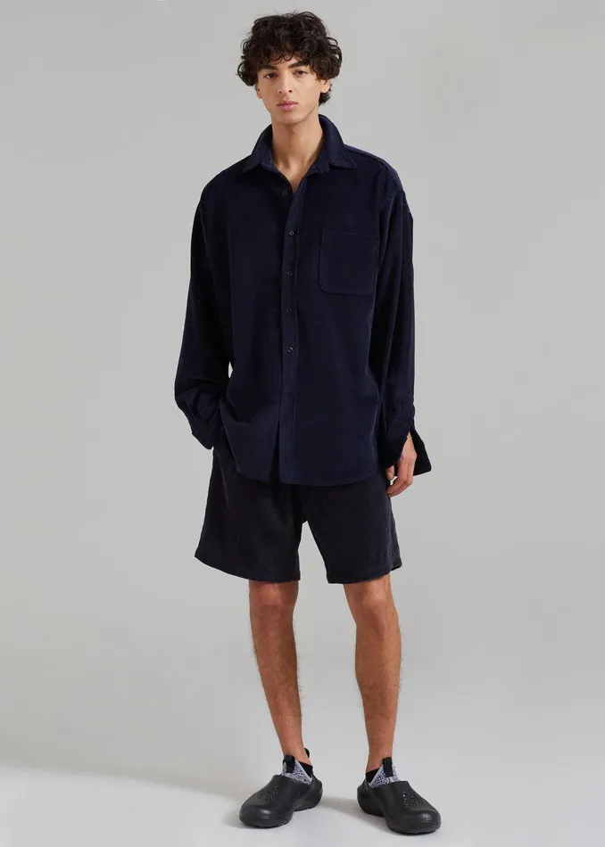 Camden Corduroy Shorts 8211 Navy Men The Frankie Shop Clothing