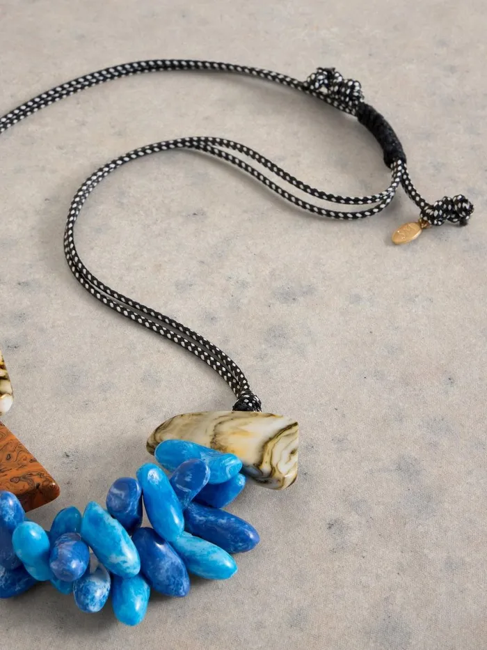 CAMELLIA RESIN NECKLACE Blue Multi Women White Stuff Jewellery