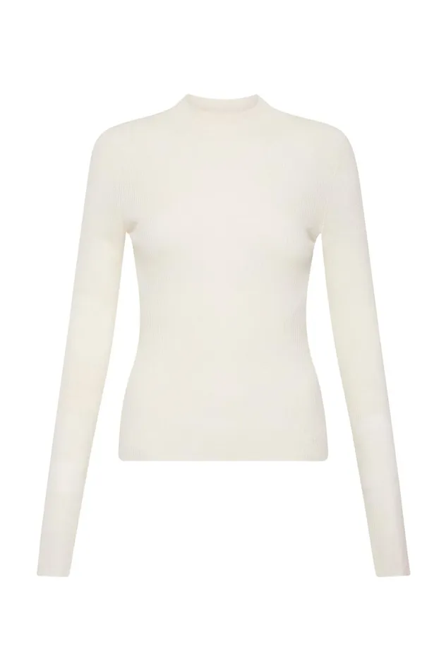 Carolina Rib Knit Top Ivory Women Aje Knitwear and Jumpers Carolina Rib Knit Top Ivory Women Aje Knitwear and Jumpers