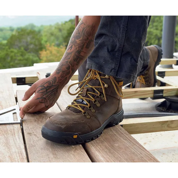 Cat Footwear Boots Men Outline Steel Toe Work Boot
