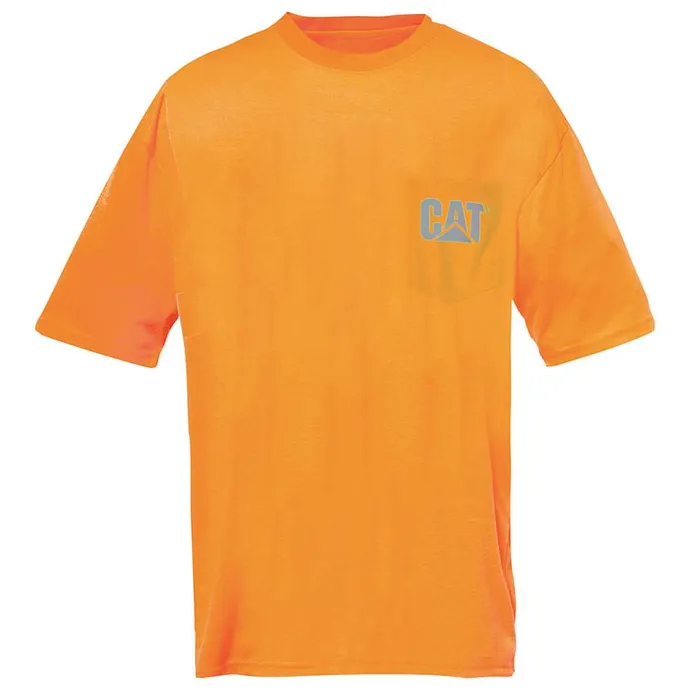 Cat Footwear Tops and Outerwear Men HiVis Trademark Pocket Tee