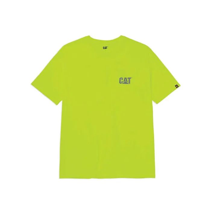 Cat Footwear Tops and Outerwear Men HiVis Trademark Pocket Tee