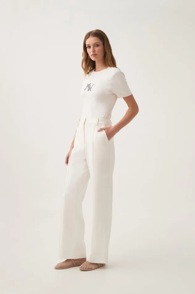 Caterina Tailored Pant Ivory Women Aje Pants