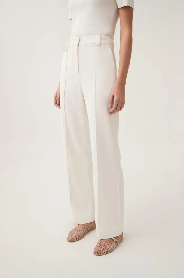 Caterina Tailored Pant Ivory Women Aje Pants Caterina Tailored Pant Ivory Women Aje Pants