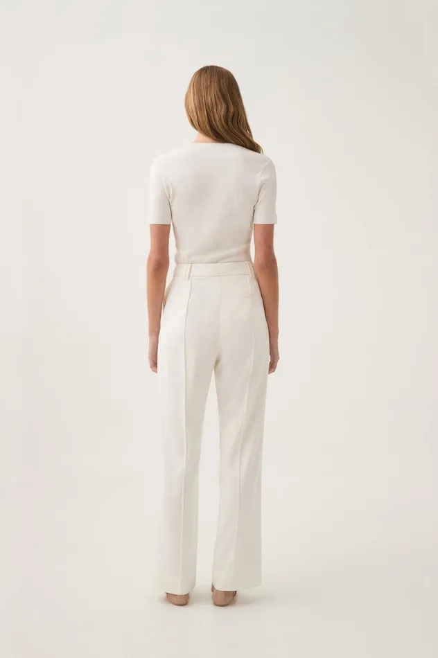 Caterina Tailored Pant Ivory Women Aje Pants Caterina Tailored Pant Ivory Women Aje Pants