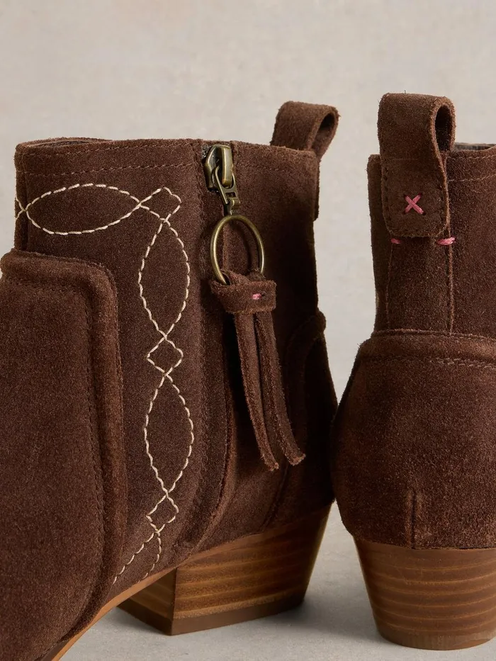 Cedar Embroidered Ankle Boot Dark Brown Women White Stuff Boots Cedar Embroidered Ankle Boot Dark Brown Women White Stuff Boots