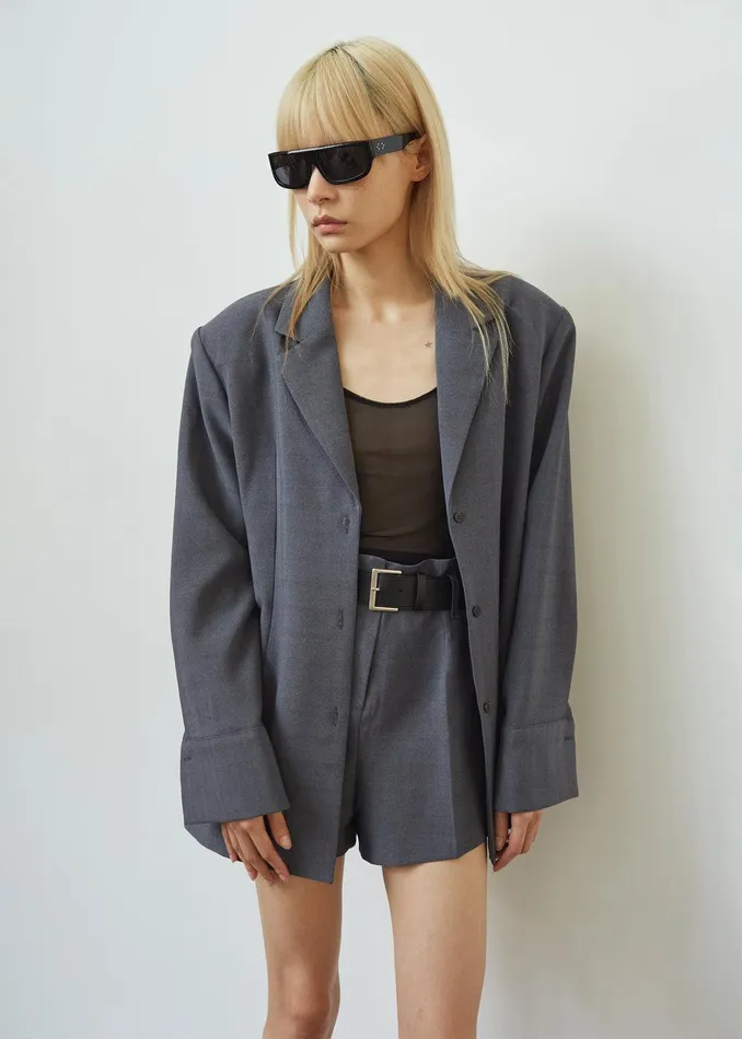 Chappell Padded Blazer 8211 Grey Women The Frankie Shop Clothing