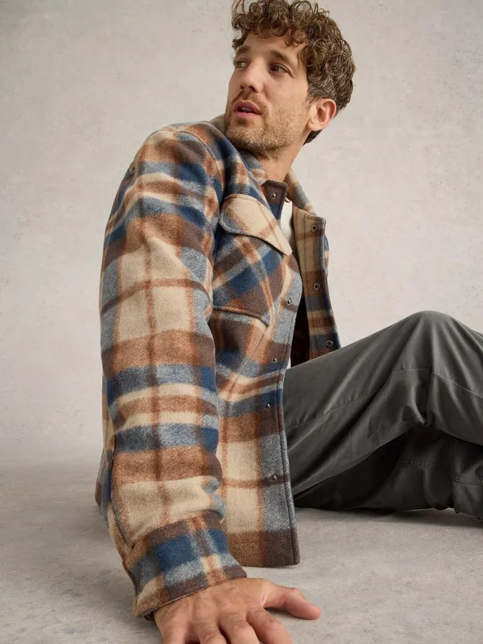 Check Trucker Brown Multi Men White Stuff Shirts