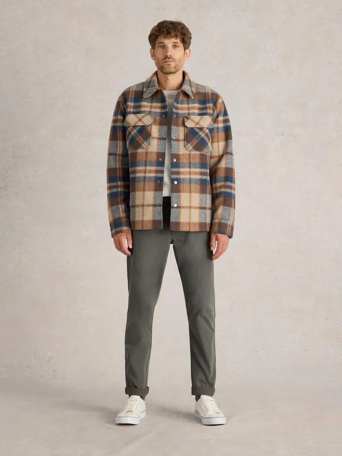 Check Trucker Brown Multi Men White Stuff Shirts Check Trucker Brown Multi Men White Stuff Shirts