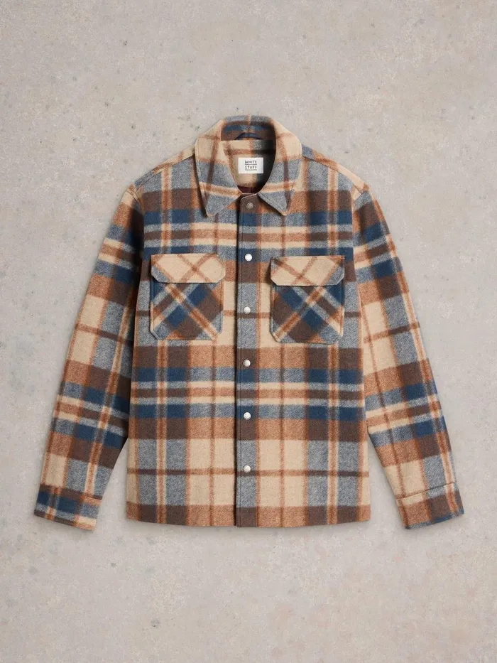 Check Trucker Brown Multi Men White Stuff Shirts Check Trucker Brown Multi Men White Stuff Shirts