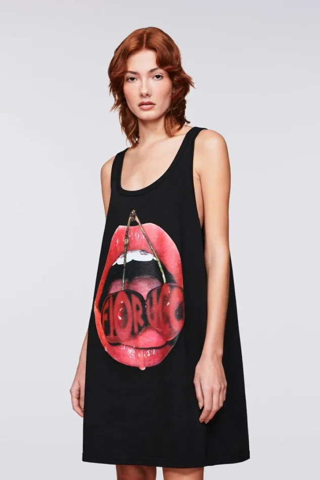 Cherries Graphic Mini Dress Black Black Women Fiorucci Cherries Graphic Mini Dress Black Black Women Fiorucci