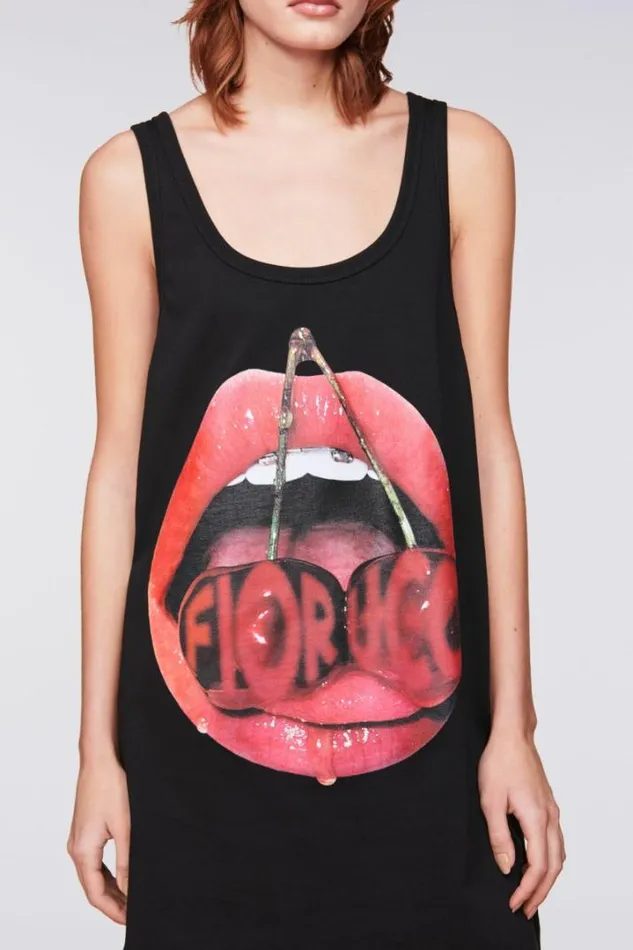 Cherries Graphic Mini Dress Black Black Women Fiorucci Cherries Graphic Mini Dress Black Black Women Fiorucci