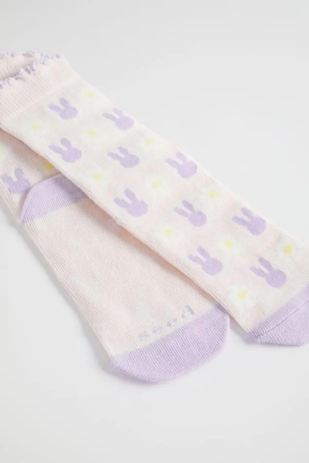 Child Bunny Flower Yardage Sock Multi Seed Heritage Socks