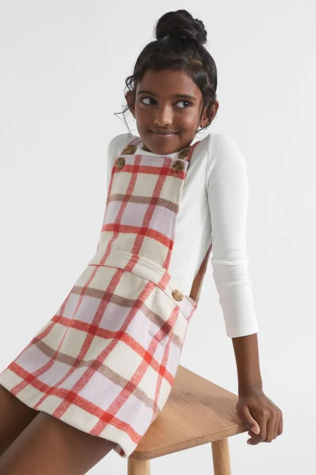 Child Check Pinafore Orchid Seed Heritage Dresses