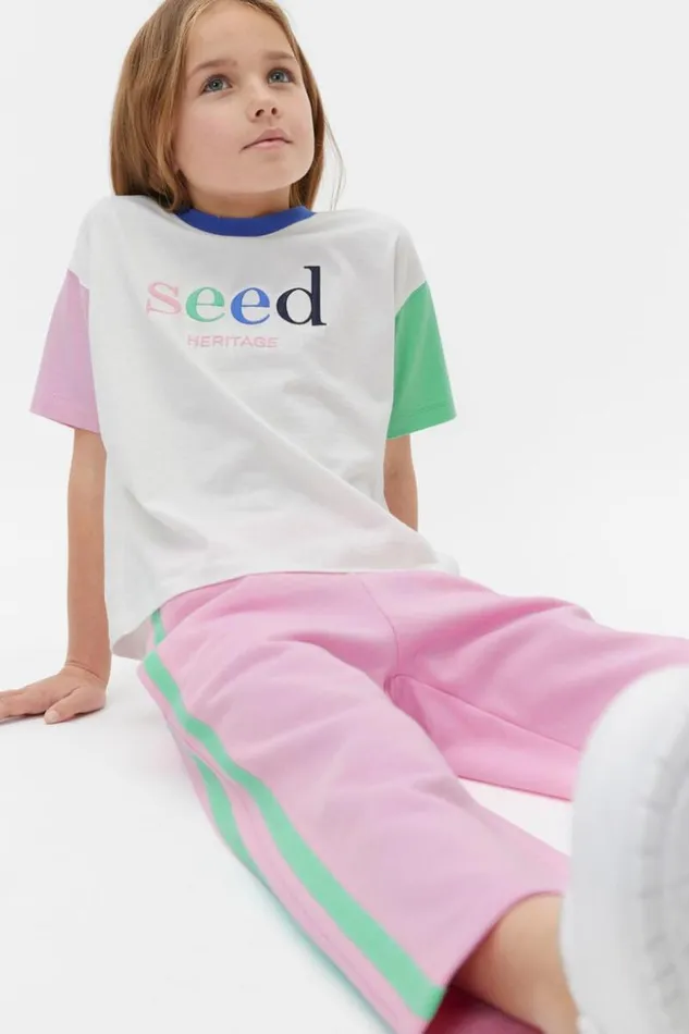 Child Colourblock Logo Tee Canvas Multi Seed Heritage TShirts and Tops