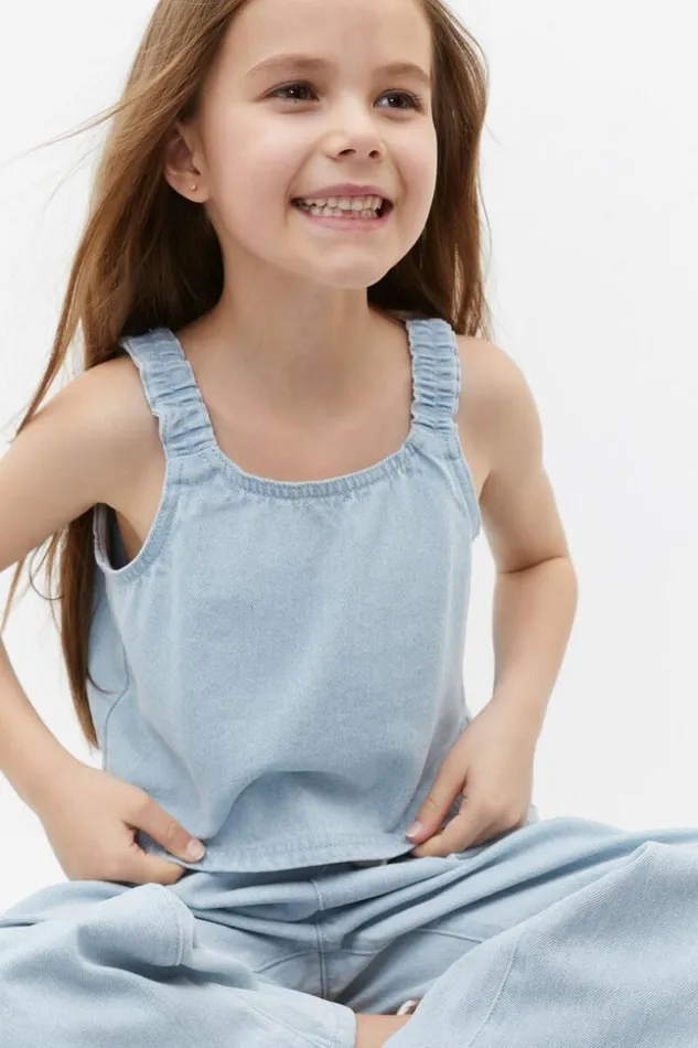 Child Denim Cami Ice Blue Wash Seed Heritage TShirts and Tops