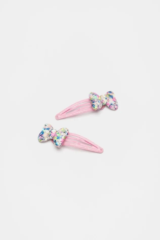 Child Enamel Confetti Bow Snaps Multi Seed Heritage Hair Accessories