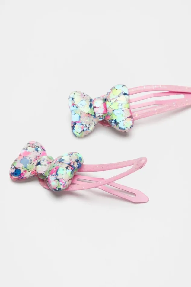 Child Enamel Confetti Bow Snaps Multi Seed Heritage Hair Accessories