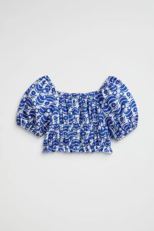 Child Floral Top Cobalt Blue Seed Heritage TShirts and Tops