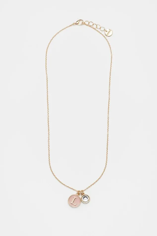 Child Initial Enamel Necklace L Seed Heritage The AZ Of Initials