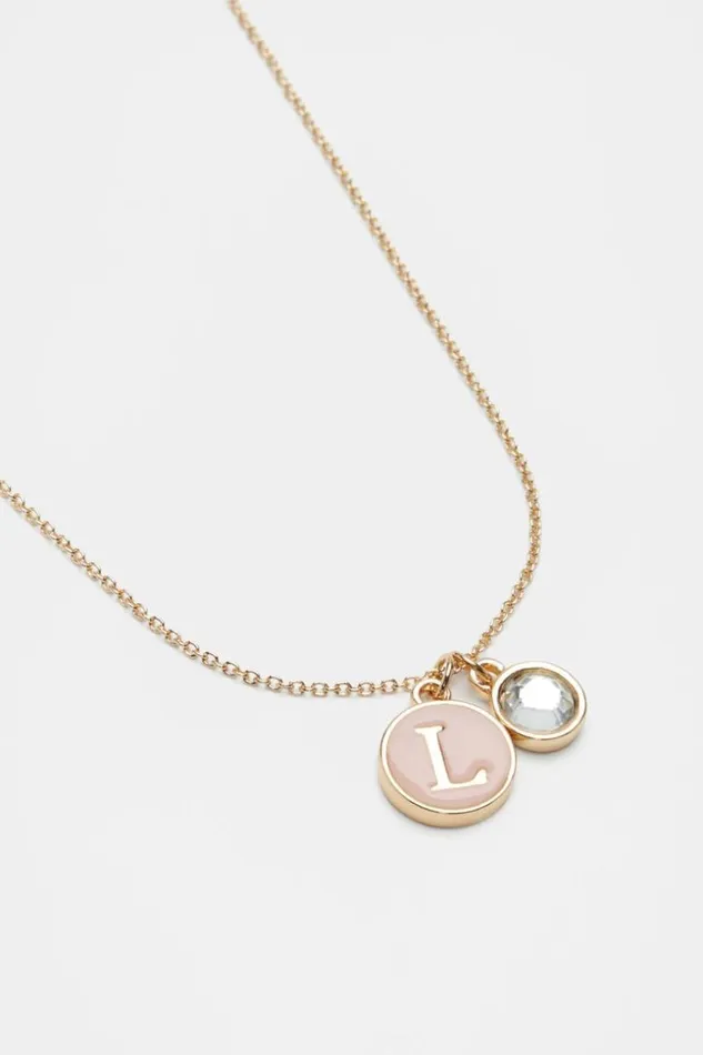 Child Initial Enamel Necklace L Seed Heritage The AZ Of Initials