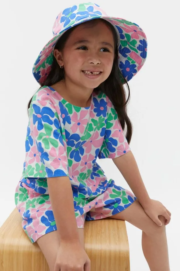 Child Retro Floral Bucket Hat Multi Seed Heritage Hats Beanies and Caps
