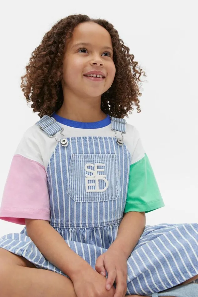 Child Stripe Denim Pinafore Denim Stripe Seed Heritage Dresses