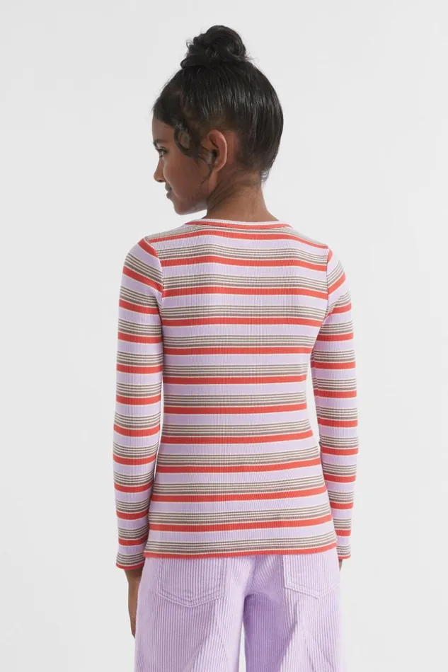 Child Stripe Rib Tee Orchid Seed Heritage TShirts and Tops