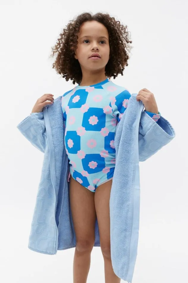 Child Terry Zip Poncho Dove Blue Seed Heritage Swimwear