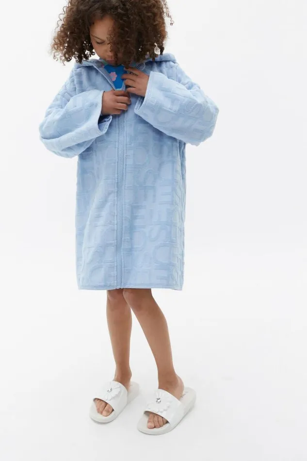 Child Terry Zip Poncho Dove Blue Seed Heritage Swimwear