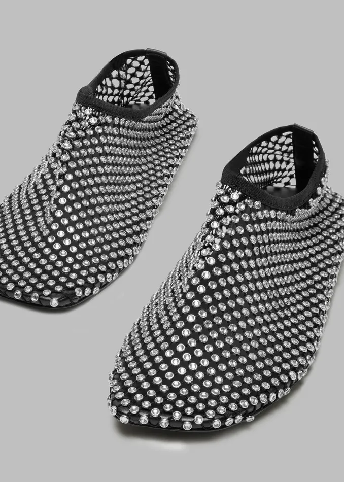 Christopher Esber Minette Crystal Flats 8211 Black Women The Frankie Shop Shoes