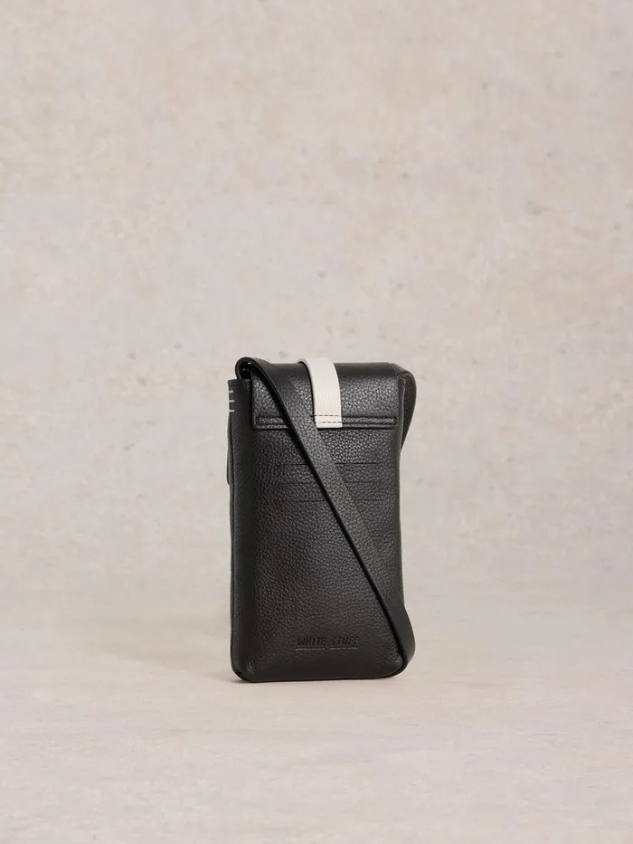 Clara Buckle Leather Phone Bag Pure Black Women White Stuff Bags and Purses Clara Buckle Leather Phone Bag Pure Black Women White Stuff Bags and Purses