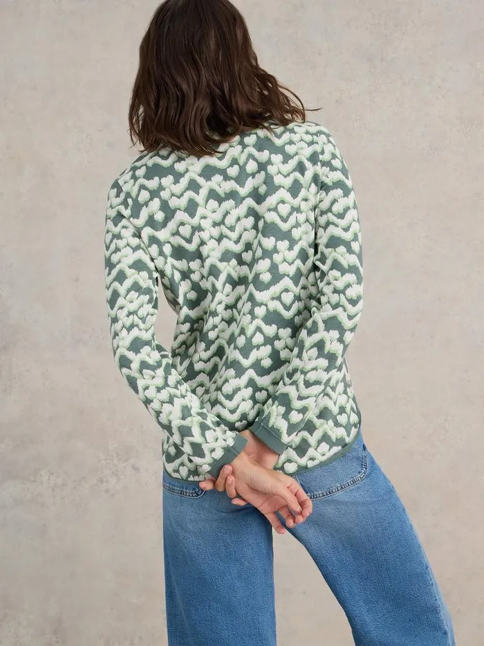 CLARA LONG SLEEVE TEE Teal Print Women White Stuff Tops and Tees CLARA LONG SLEEVE TEE Teal Print Women White Stuff Tops and Tees