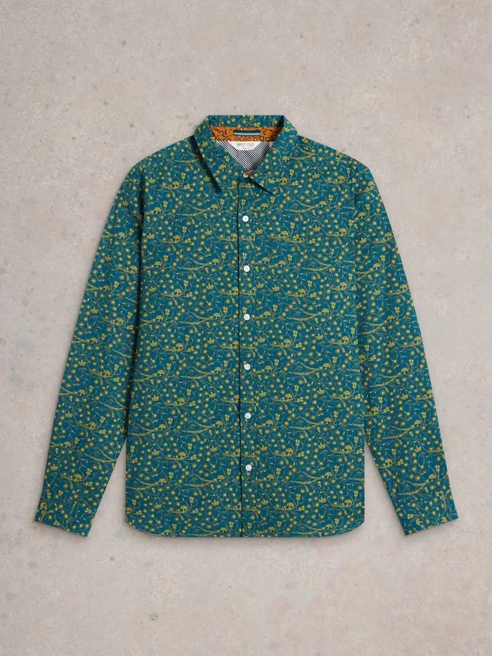 Climbing Thorns Printed Shirt Blue Print Men White Stuff Shirts Climbing Thorns Printed Shirt Blue Print Men White Stuff Shirts