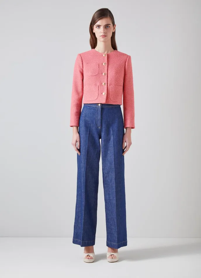 Coats and Jackets Women LKBennett Allie Pink Recycled Cotton Italian Tweed Jacket Blush Coats and Jackets Women LKBennett Allie Pink Recycled Cotton Italian Tweed Jacket Blush