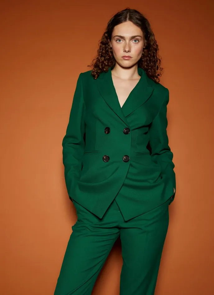 Coats and Jackets Women LKBennett Mariner Green Blend Jacket With LENZING ECOVERO Viscose Green