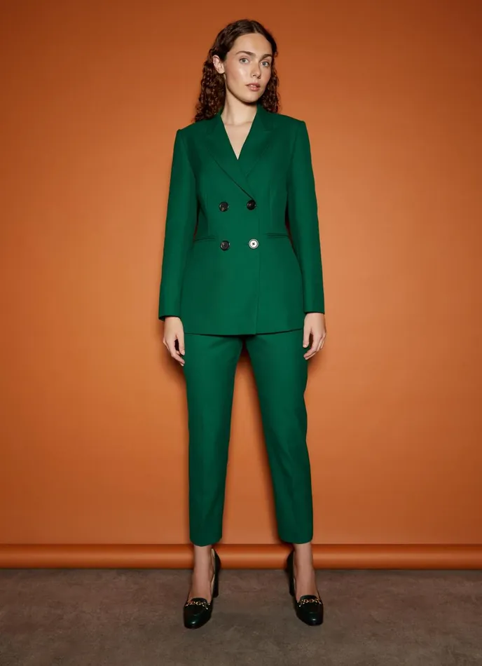 Coats and Jackets Women LKBennett Mariner Green Blend Jacket With LENZING ECOVERO Viscose Green