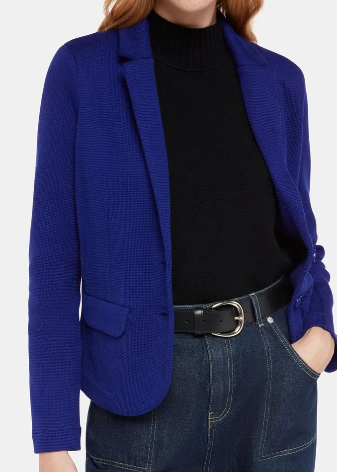 Cobalt Blue Slim Jersey Jacket Women Whistles Coats and Jackets