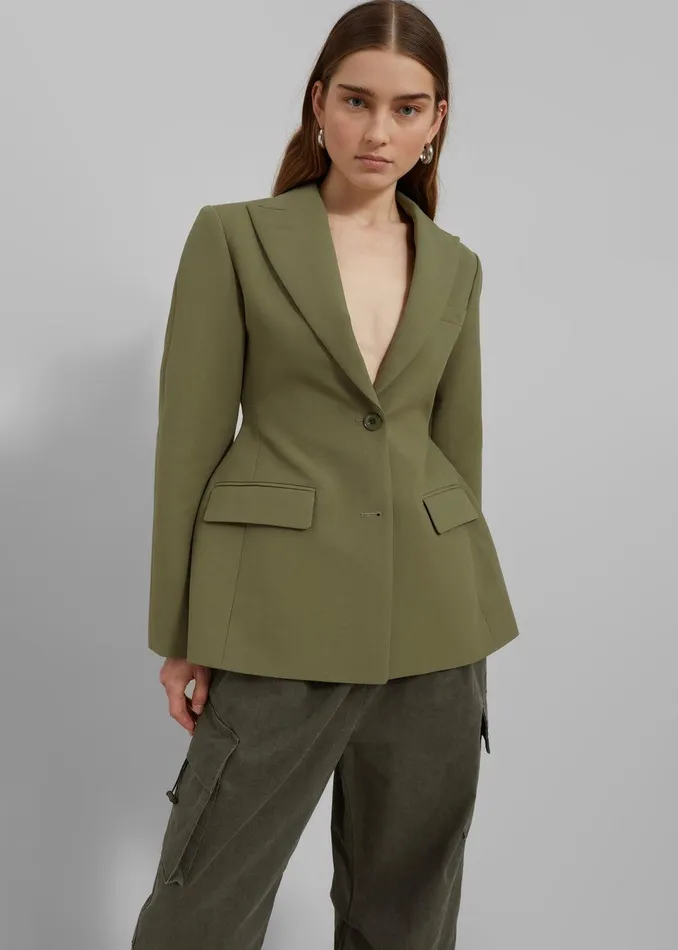 Colette Hourglass Blazer 8211 Khaki Women The Frankie Shop Clothing