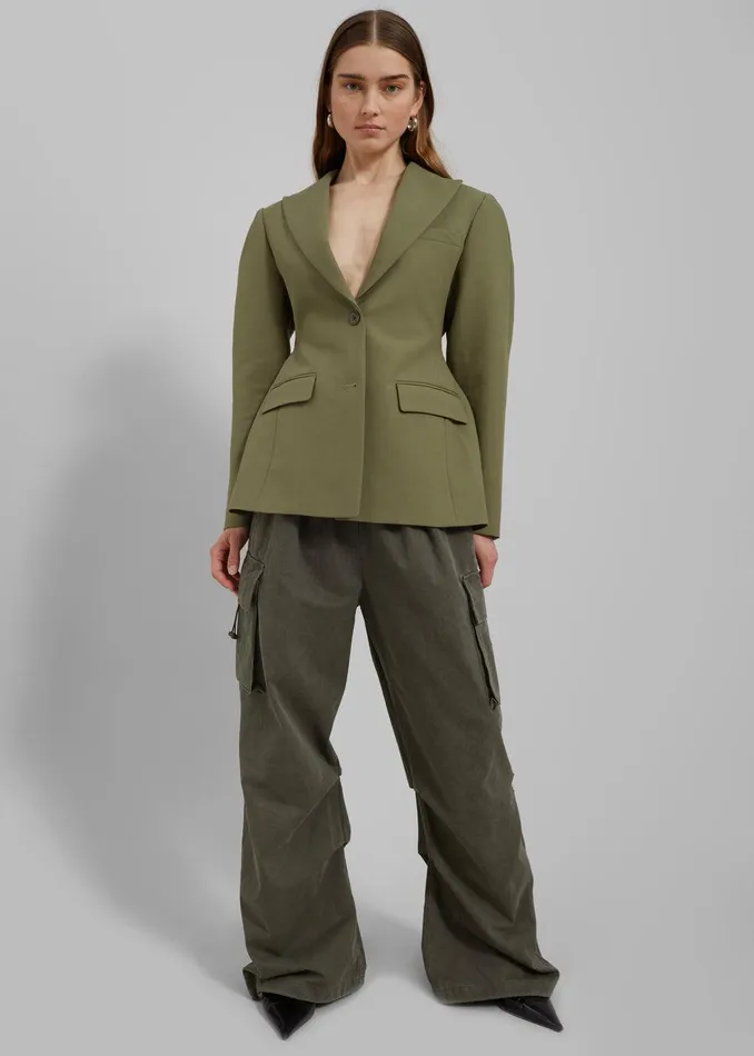 Colette Hourglass Blazer 8211 Khaki Women The Frankie Shop Clothing